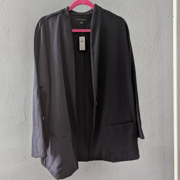 NWT Banana Republic Preppy Navy Nailhead Textured Blazer Sz L - Picture 2 of 6